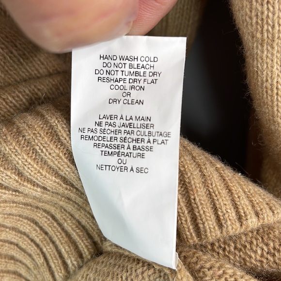 Luca Nobili Mens NWT Camel Tan Italian Wool Blend 1/4 Zip Sweater Long Sleeve L - Picture 9 of 11